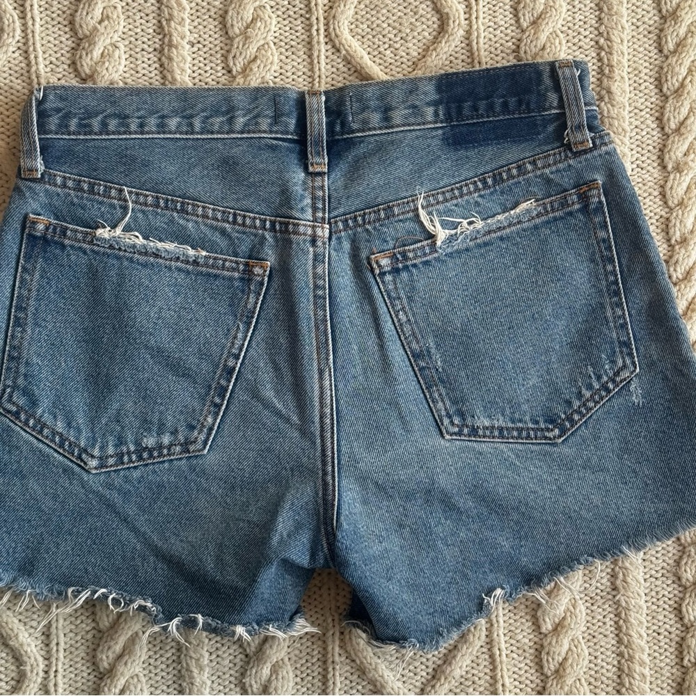 Abercrombie & Fitch Distressed Mid Rise Boyfriend Jean Shorts, Size 27/4 - Picture 4 of 6